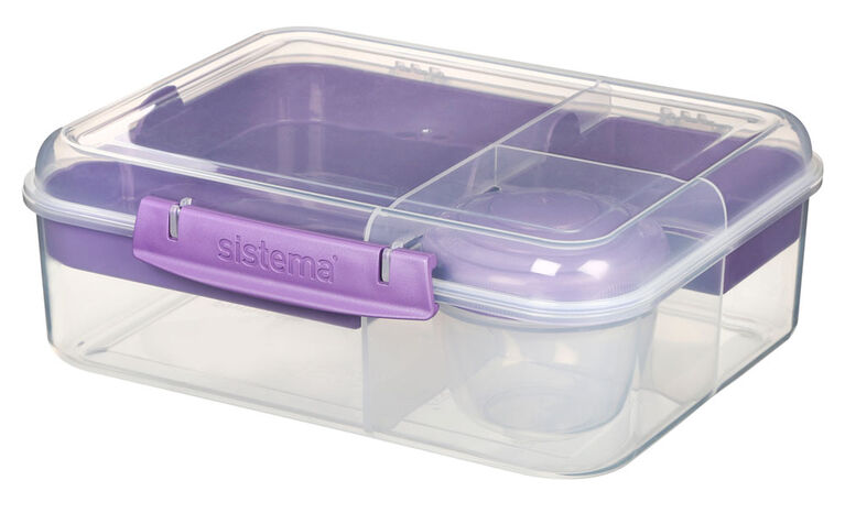 Boîte à lunch Sistema À EMPORTER Bento avec conteneur à yaourt, 1,65L, Sans BPA, couleur variable