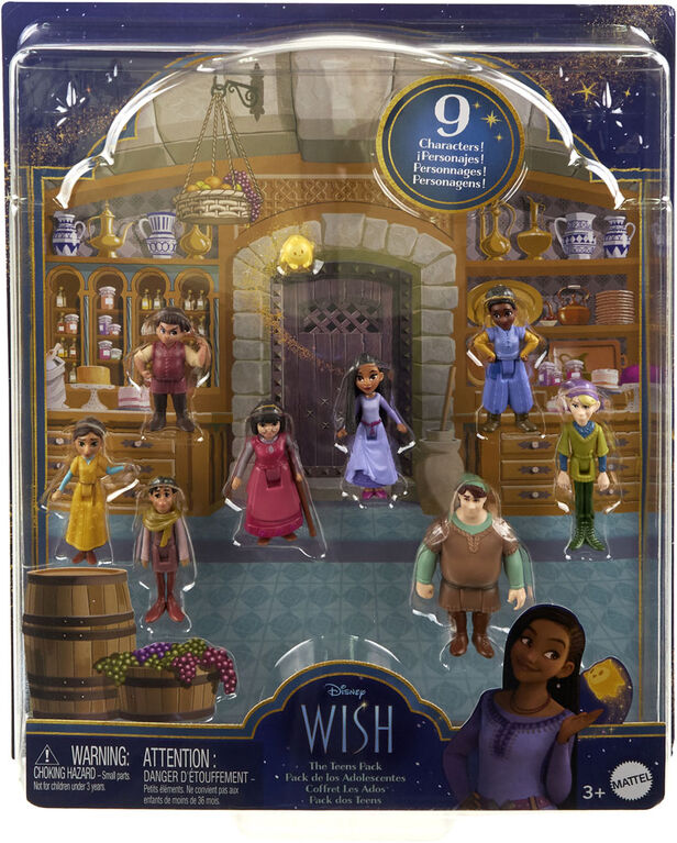 Disney -Wish -Coffret -Les Ados, 8 mini-poupées articulées, fig. Star