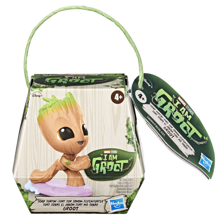 Marvel I Am Groot Collection, mini figurine Groot surf sur savon