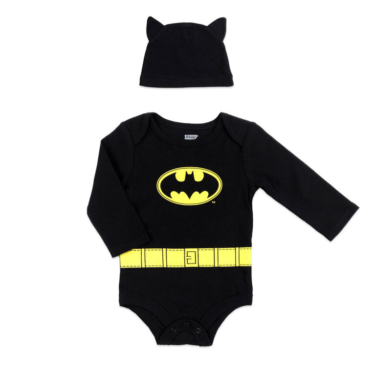Warner's Batman Bodysuit with Hat - Grey, 12 Months