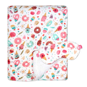 Jesse & Lulu Lounge Blanket with Sleep Mask: White Bakeshop