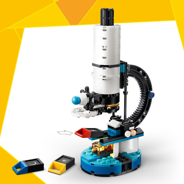 LEGO Creator 3 en 1 Le T&eacute;lescope d'Exploration Spatiale, Se Transforme en Microscope ou en OVNI 31378