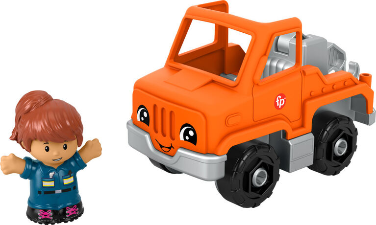Fisher-Price Little People Help and Go Tow Truck and Figure Set for Toddlers, 2 Pieces