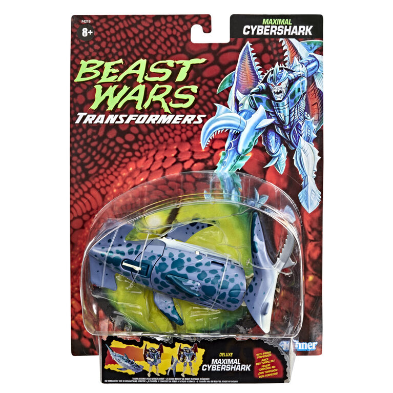 Transformers Toys Vintage Beast Wars Maximal Cybershark Collectible Action Figure, Adults and Kids Ages 8 and Up, 5-inch