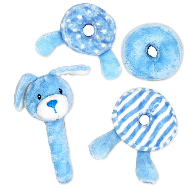 Bab & Tot Plush stacking activity toy: Blue Dog