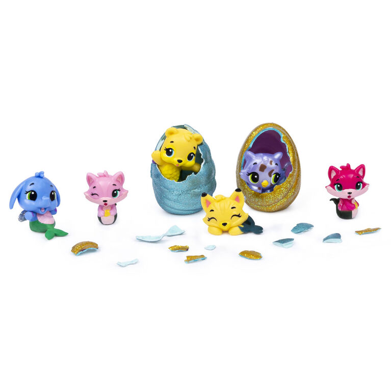 Hatchimals CollEGGtibles, Mermal Magic 4 Pack + Bonus with Season 5 Hatchimals (Styles May Vary)