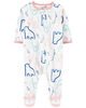 Carter's Penguin Snap Up Fleece Sleep and Play Pajamas White NB