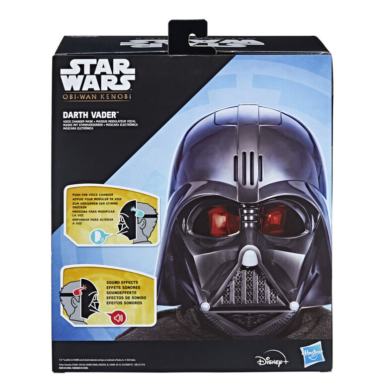 Star Wars Darth Vader Voice Changer Electronic Mask, Costume Dress-Up Toy with Sound Effects - French Edition