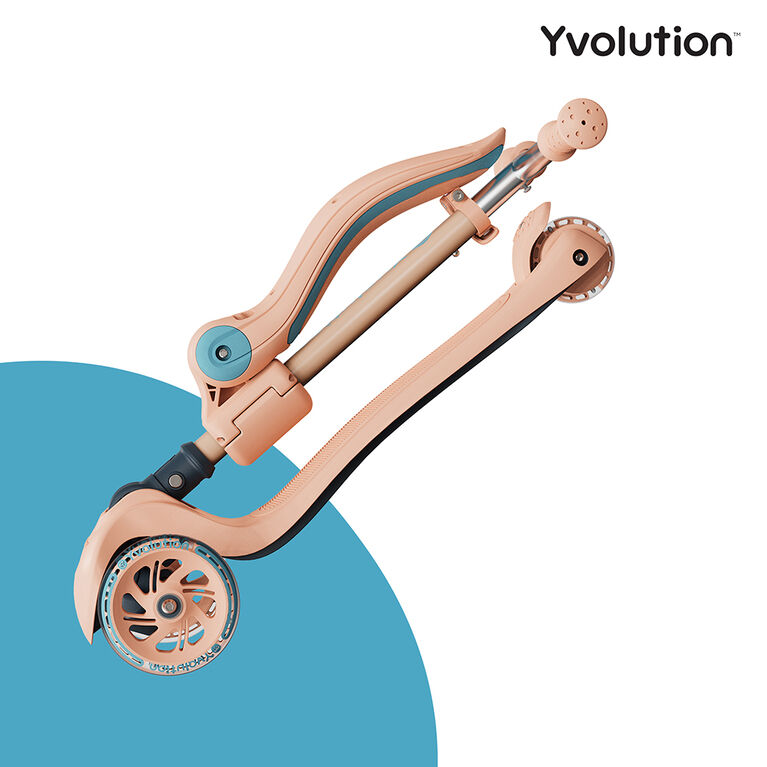 Yvolution Glider 2in1 3-wheel Scooter & Ride-On - Peach-Blue