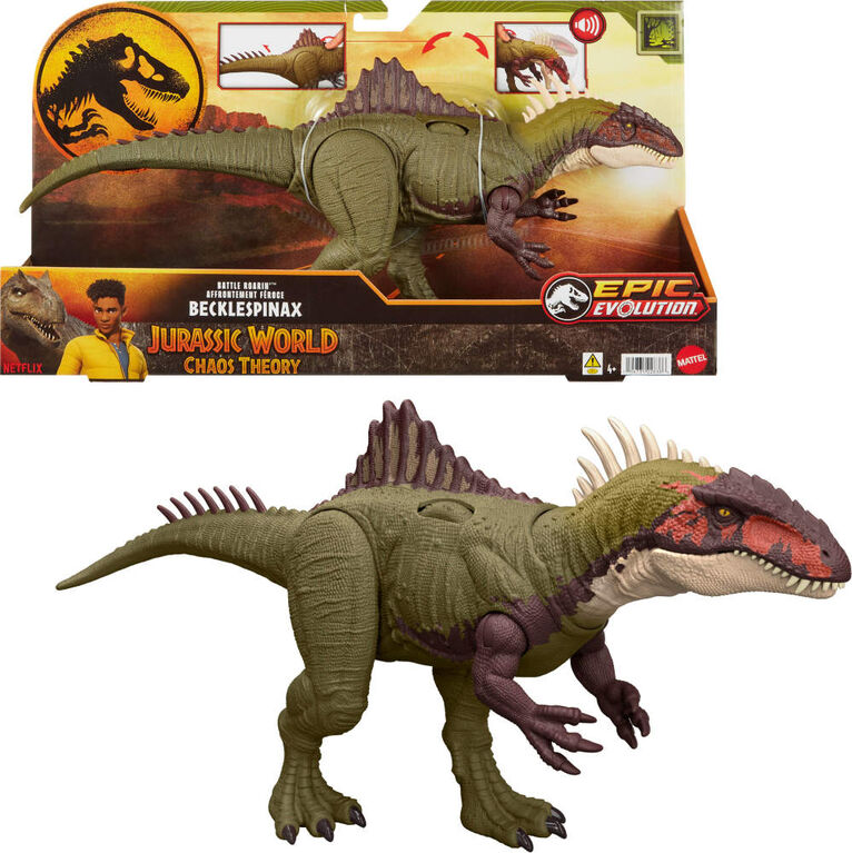 Jurassic World Chaos Theory Battle Roarin' Becklespinax Dinosaur Action Figure