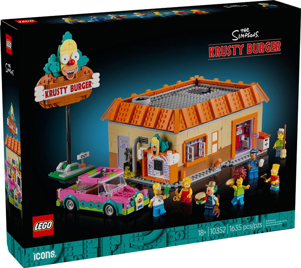 LEGO Icons The Simpsons: Krusty Burger Collectible Building Set for Adults & Fans, Ages 18+ - 10352