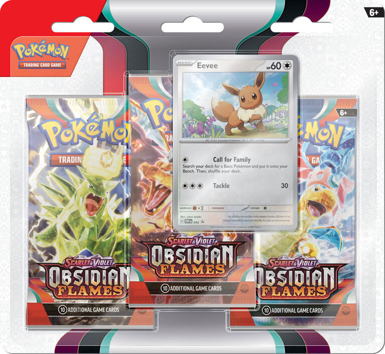 Pokémon Scarlet and Violet "Obsidian Flames" 3-pack Blister - English Edition