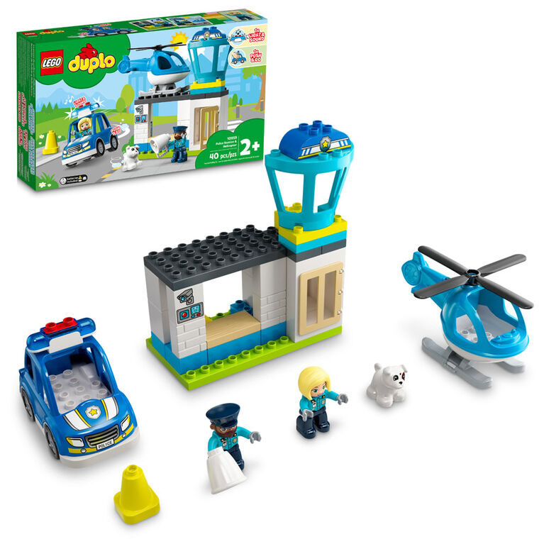 LEGO DUPLO Le poste de police et l'hélicoptère de secours 10959 Jeu de construction (40 pièces)