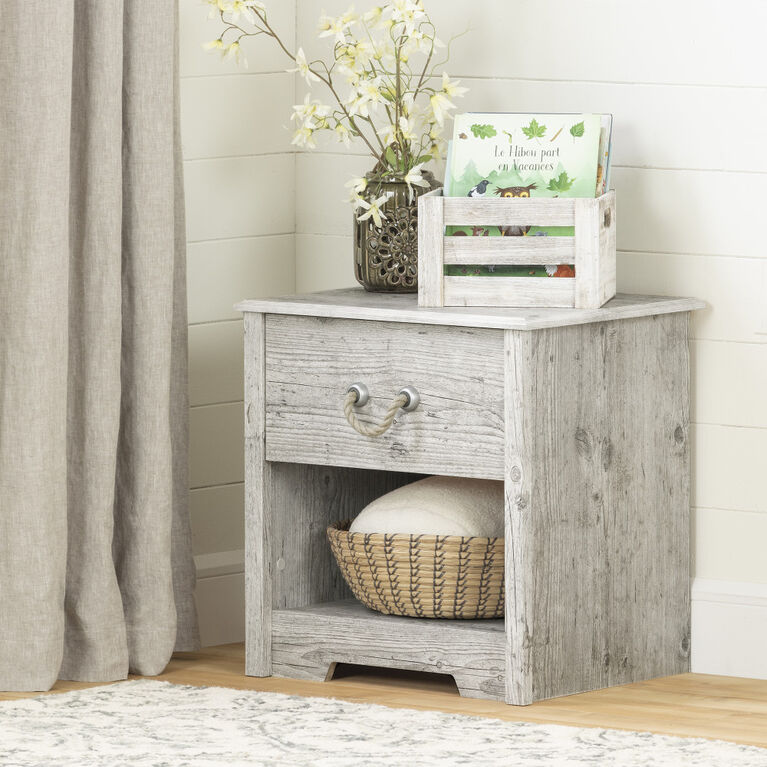 Navali 1-Drawer Nightstand Seaside Pine