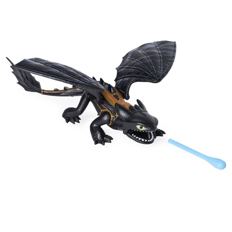 How To Train Your Dragon - Toothless and Lightfury Dragons and Viking Figure with Crystal Accessory - R Exclusive