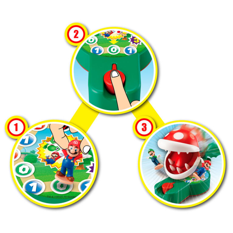 Epoch Games Super Mario Piranha Plant Escape! with Collectible Super Mario Action Figures - English Edition