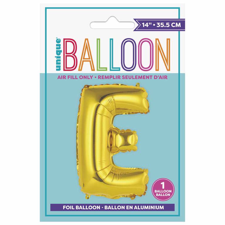 Ballons en forme de lettre or 14 " - E
