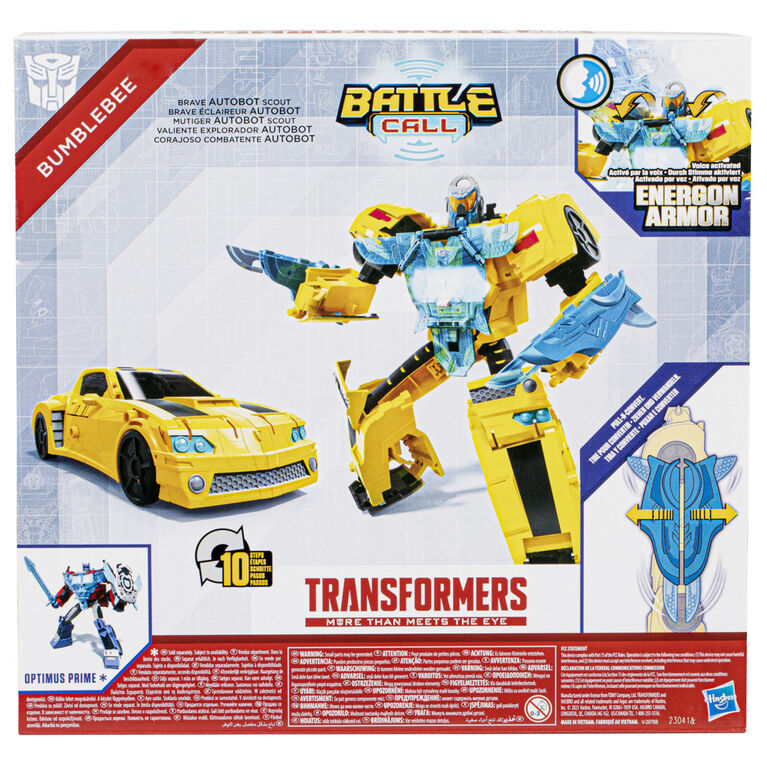 Transformers Toys Battle Call Officer Bumblebee 10 Inch Converting Action Figure, Toys for Kids Ages 6 and Up