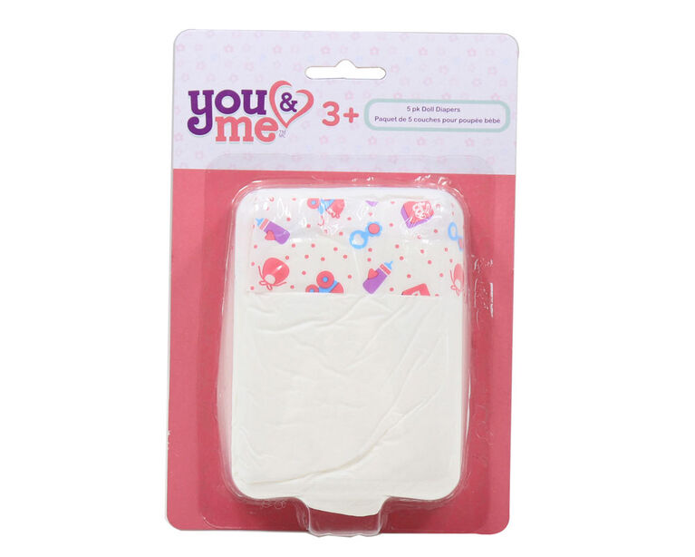 You & Me - Paquet de 5 couches pour poupée bébé - Notre exclusivité - Édition anglaise