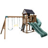 KidKraft - Timberlake Wooden Swing Set / Playset with 3 Slides, 3 Swings and Clubhouse