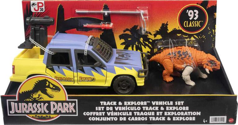 Jurassic Park Track and Explore Vehicle Set, 1 Dinosaur and 2 Accessories