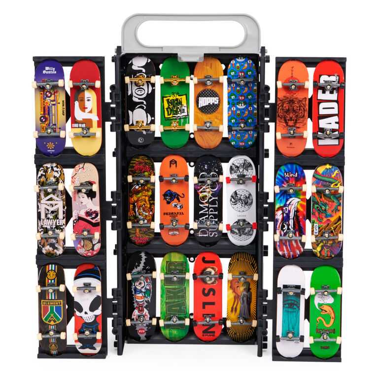 Tech Deck, Play and Display, Coffret rampe transformable et mallette de transport avec fingerboard exclusif