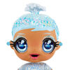 GLITTER BABYZ January Snowflake Baby Doll with 3 magical color changes/ blue hair doll with winter snowflakes on the outfit and reusable diaper, bottle and pacifier