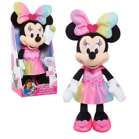 Disney Junior Minnie Mouse Sparkle and Sing Minnie Mouse, 13 Inch Feature Plush with Lights and Sounds