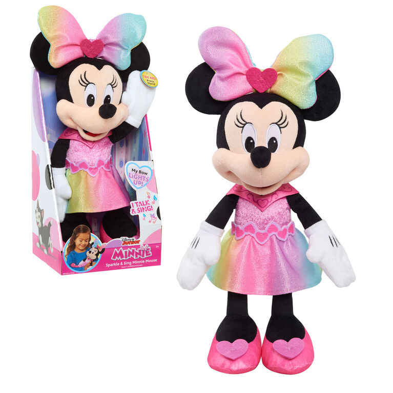 Peluche de 33 cm (13 pouces) de Minnie Mouse Qui Brille Et Chante de Disney Junior avec Sons et Lumières