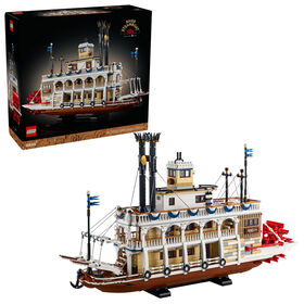 LEGO Ideas Le Bateau à Vapeur Fluvial, Décor Nautique pour la Maison, Ensemble de Bateau à Collectionner, Cadeau de Voyage 21356