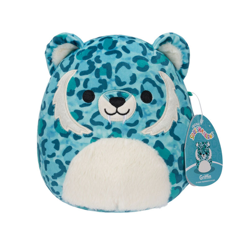 Squishmallows de 12,7 cm - Griffin le tigre à dents de sabre bleu-vert