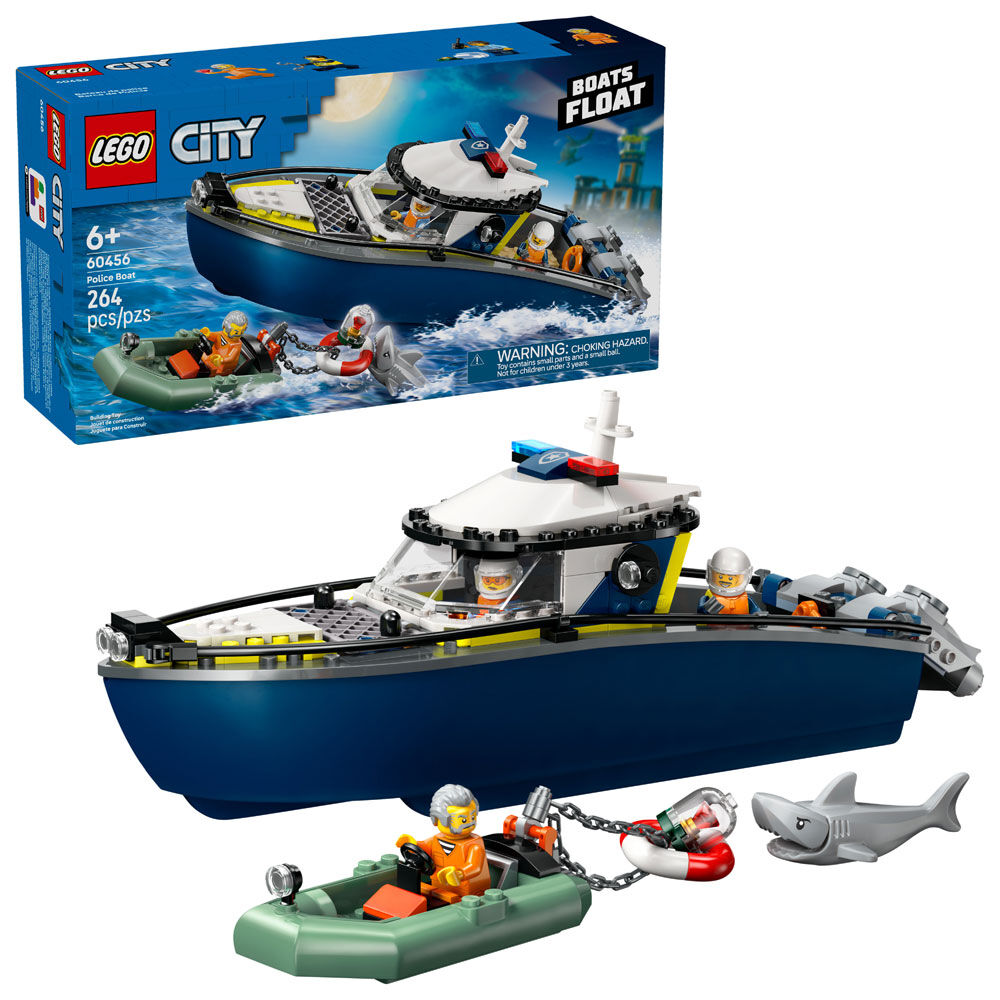 LEGO City Police Boat Chase Building & Pretend Play Toy for Kids, Boys & Girls, Ages 6+ - 60456