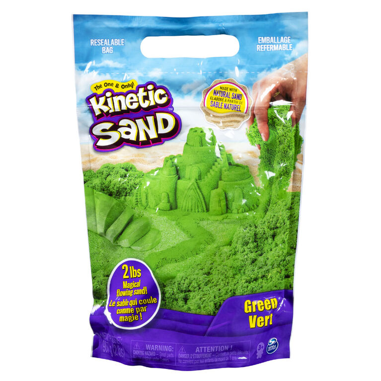 Kinetic Sand the Original Moldable Sensory Play Sand, Green, 2 Pounds