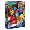 Marvel Avengers, 100-Piece Reversible Jigsaw Puzzle Double-Sided Hulk Thanos Iron Man Thor Black Widow Captain America