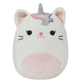 Petite peluche Squishmallows 19 cm - Chaticorne blanc avec queue arc-en-ciel - &Eacute;dition anglaise