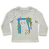 Cat Long Sleeve Tee - Egret - 6T