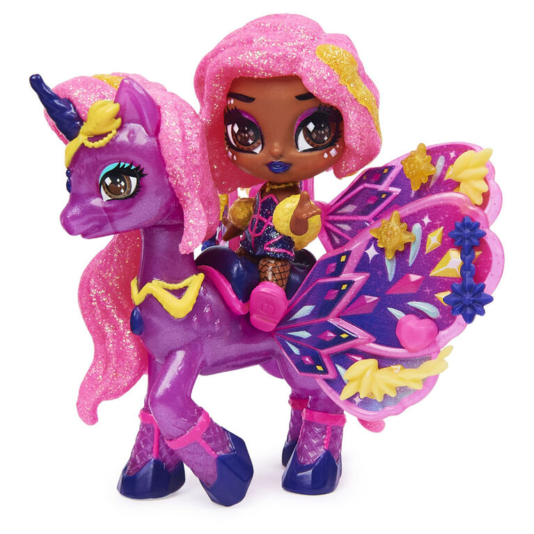 Hatchimals Pixies Riders, Wilder Wings Starlight Pixie and Unicorn Glider with 16 Wing Accessories (Style May Vary)