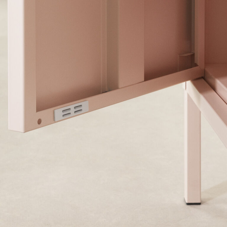 Dylane Metal 1-Door Nightstand Pale Pink