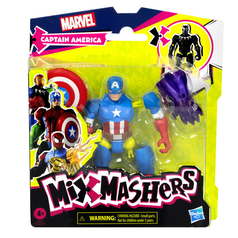 MixMashers Marvel Avengers, figurine Captain America à mélanger et combiner avec accessoires