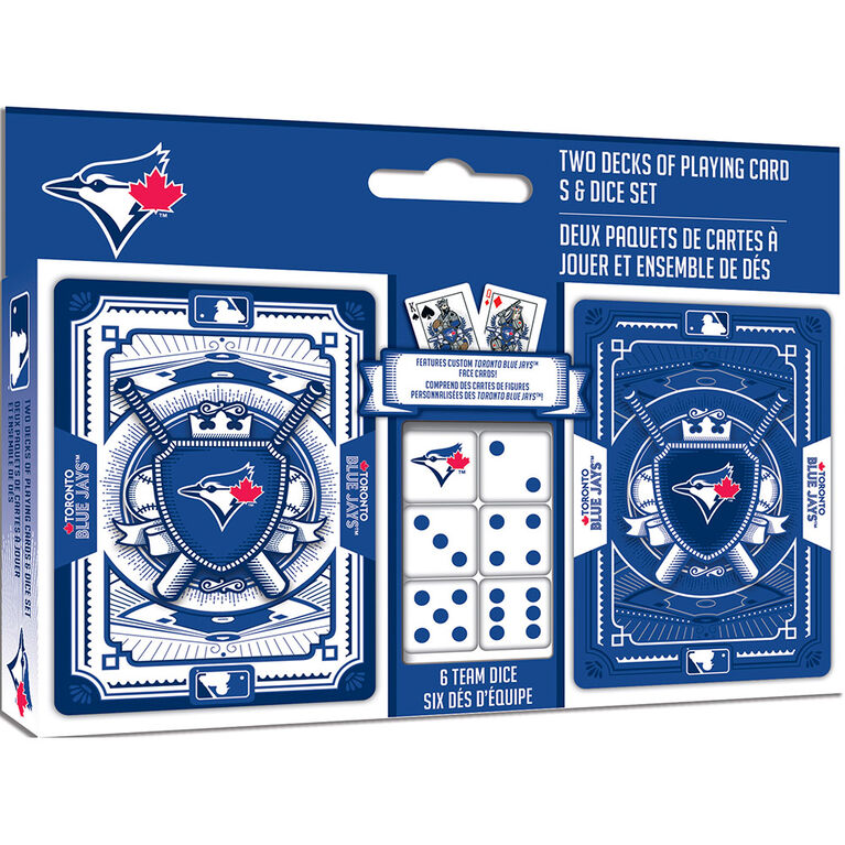 Masterpieces Puzzle Company Toronto Blue Jays Two Decks Of Playing Cards & Dice Set Card Game