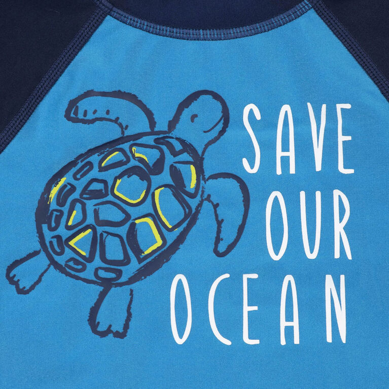 Gerber - 2-Piece Baby & Toddler Sea Friends Rash Guard & Swim Trunks Set - 3T