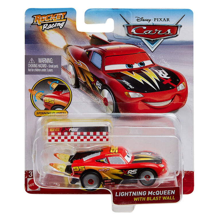 Disney/Pixar Cars XRS Rocket Racing Lightning McQueen with Blast Wall