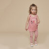 18-24m legging en coton biologique - rayures roses foncées