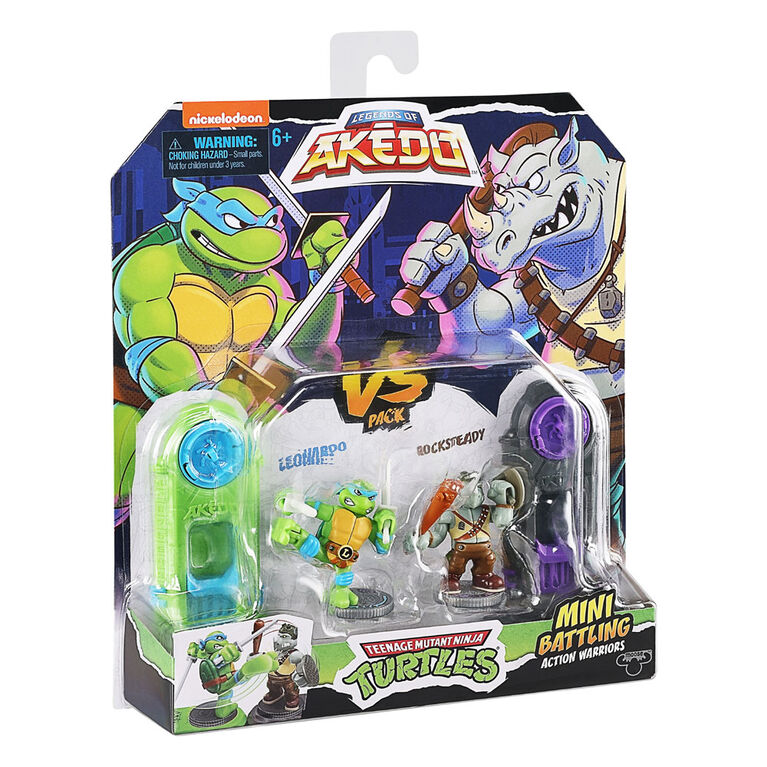 Akedo TMNT S1 Versus Pk Leonardo Vs Rocksteady