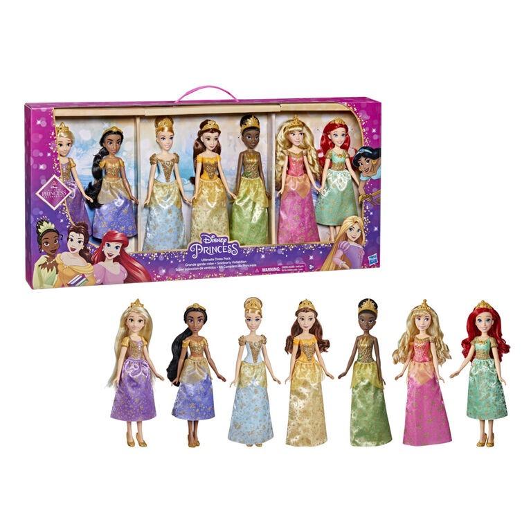 Disney Princesses Collection dorée, 7 poupées mannequin avec jupes - Notre exclusivité