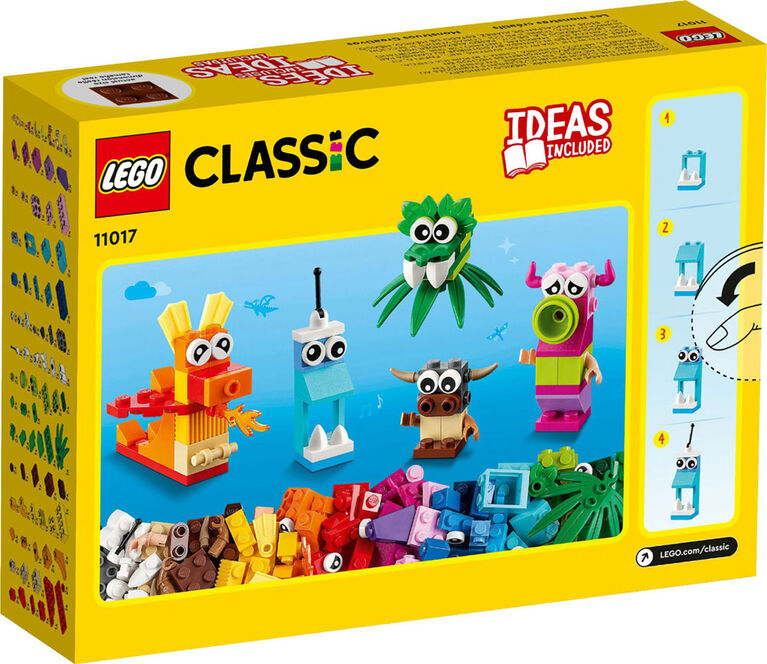 LEGO Classic Les monstres créatifs 11017 - Ensemble de construction avec 5 jouets pour enfants (140 pièces)