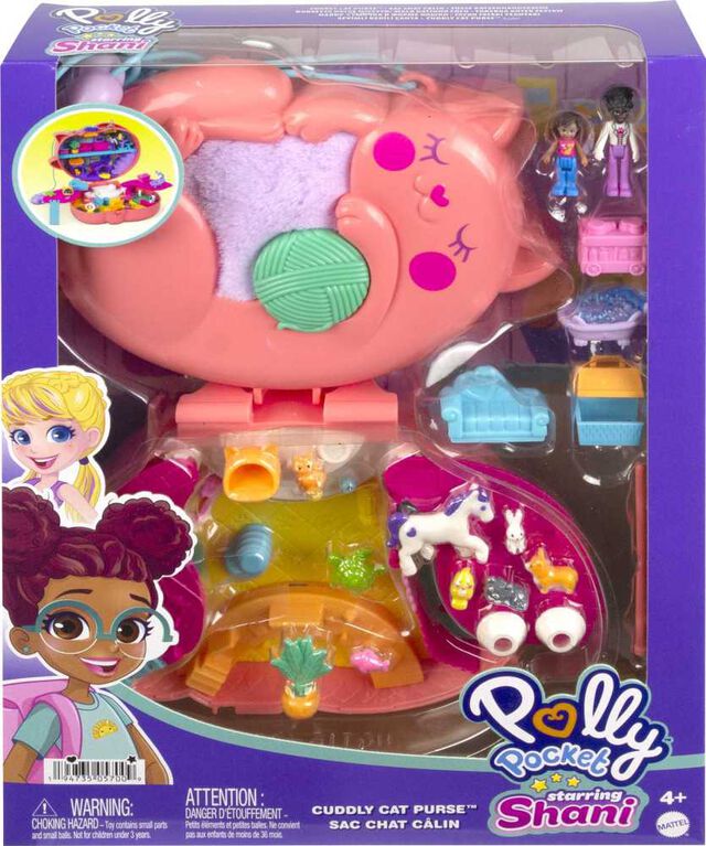 Polly Pocket Starring Shani Cuddly Cat Purse