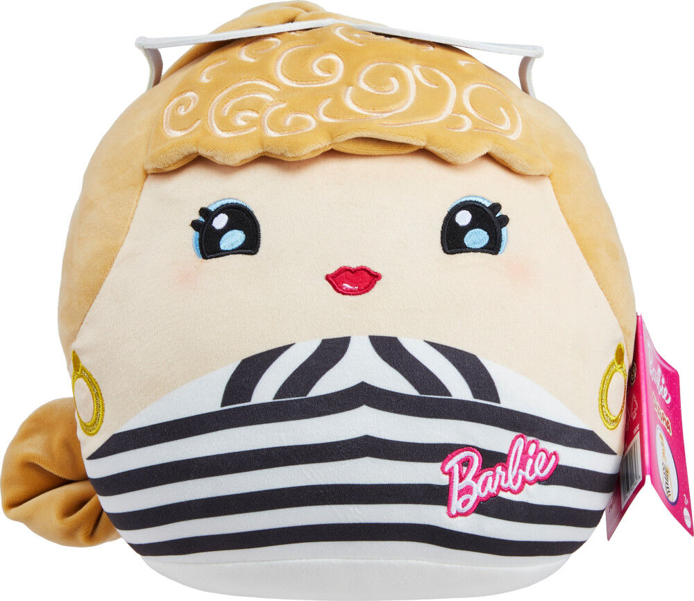 Barbie Cuutopia Plush, 10-inch Soft Pillow Doll with Chevron Swimsuit & Felt Sunglasses, Collectible Toy