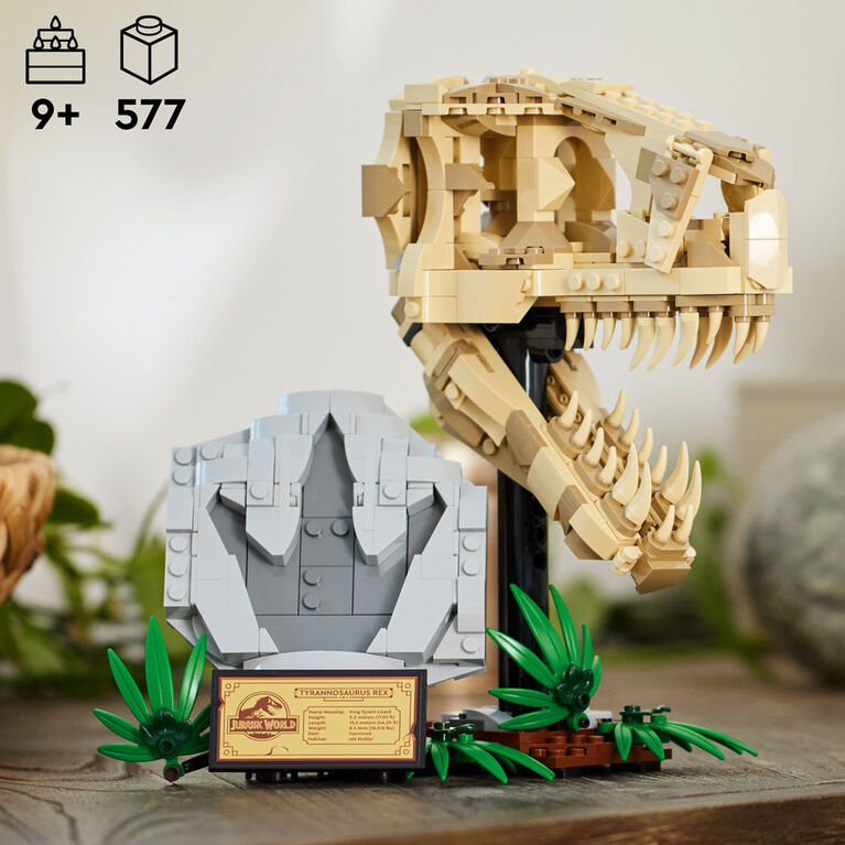 LEGO Jurassic World Dinosaur Fossils: T. rex Skull Toy for Kids