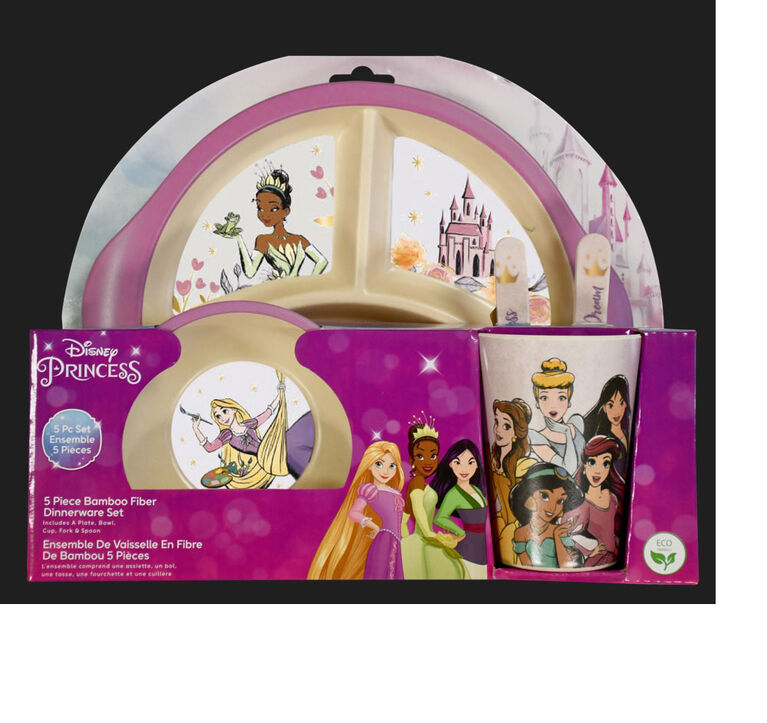 Ensemble de vaisselle en bambou 5 pcs Princesse de Disney